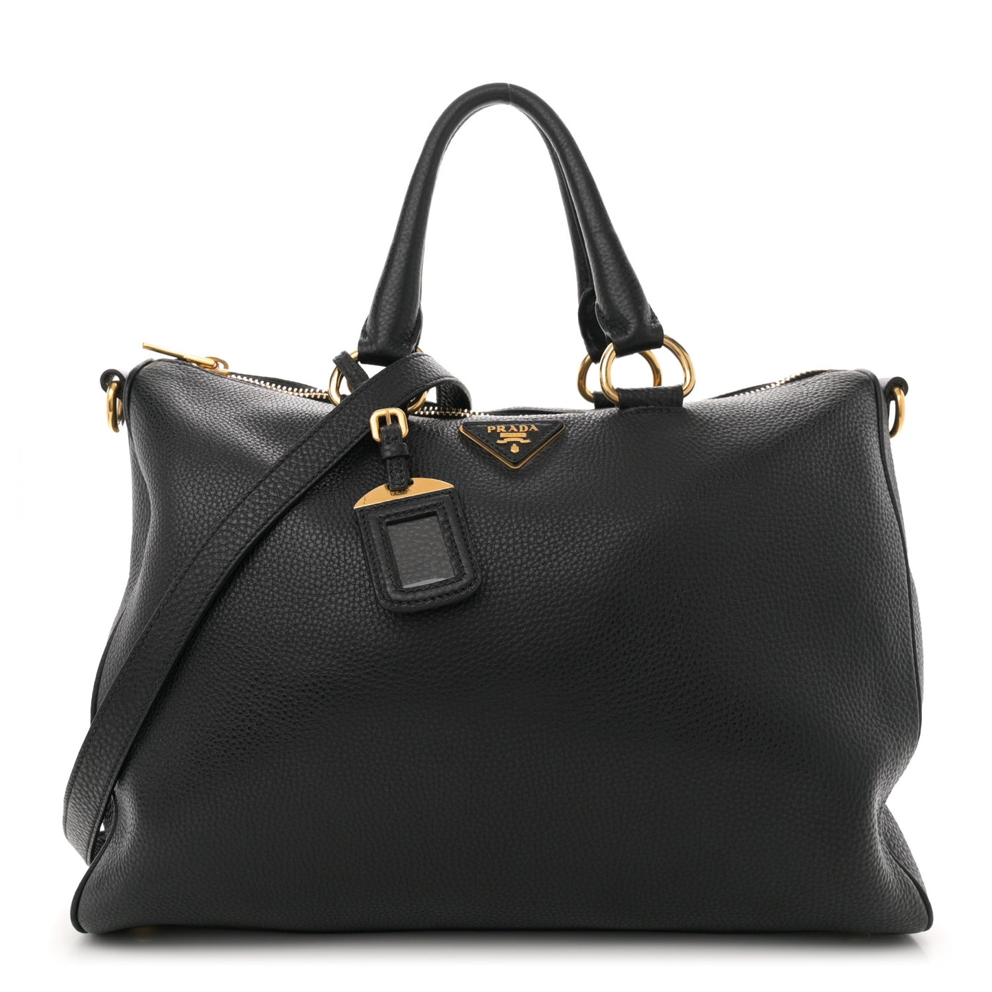 Vitello Daino Bauletto Tote Black