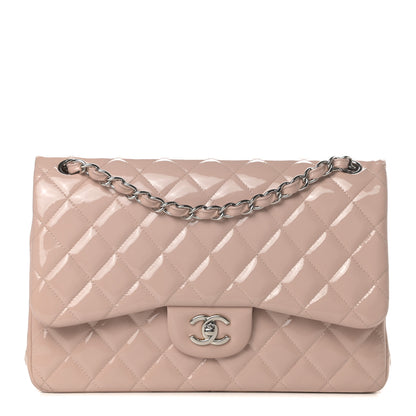 Chanel Patent Quilted Jumbo Double Flap Light Pink 1 of 15