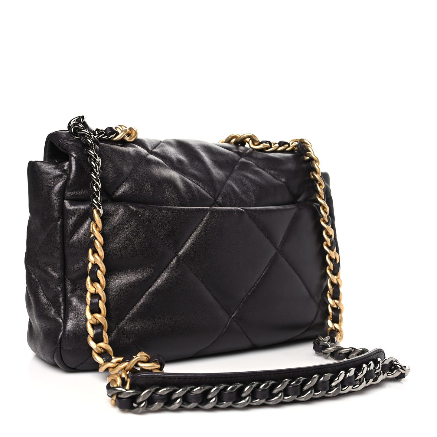 Lambskin Quilted Large Chanel 19 Flap Dark Brown