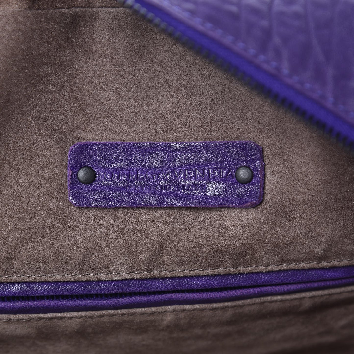Lambskin PVC Intrecciato Tote Purple