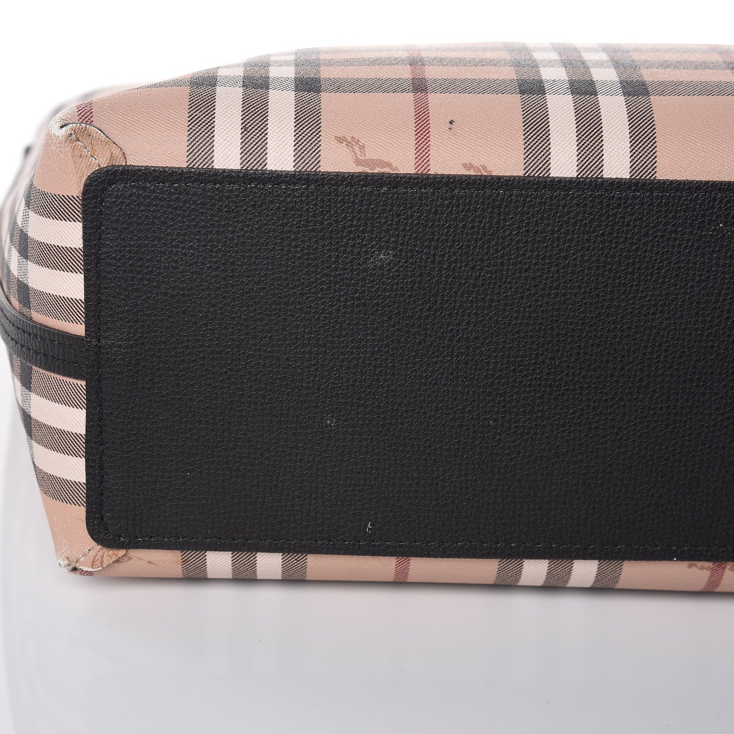 Burberry Grainy Calfskin Haymarket Check Medium Reversible Tote Black 16 of 30