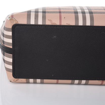 Burberry Grainy Calfskin Haymarket Check Medium Reversible Tote Black 16 of 30