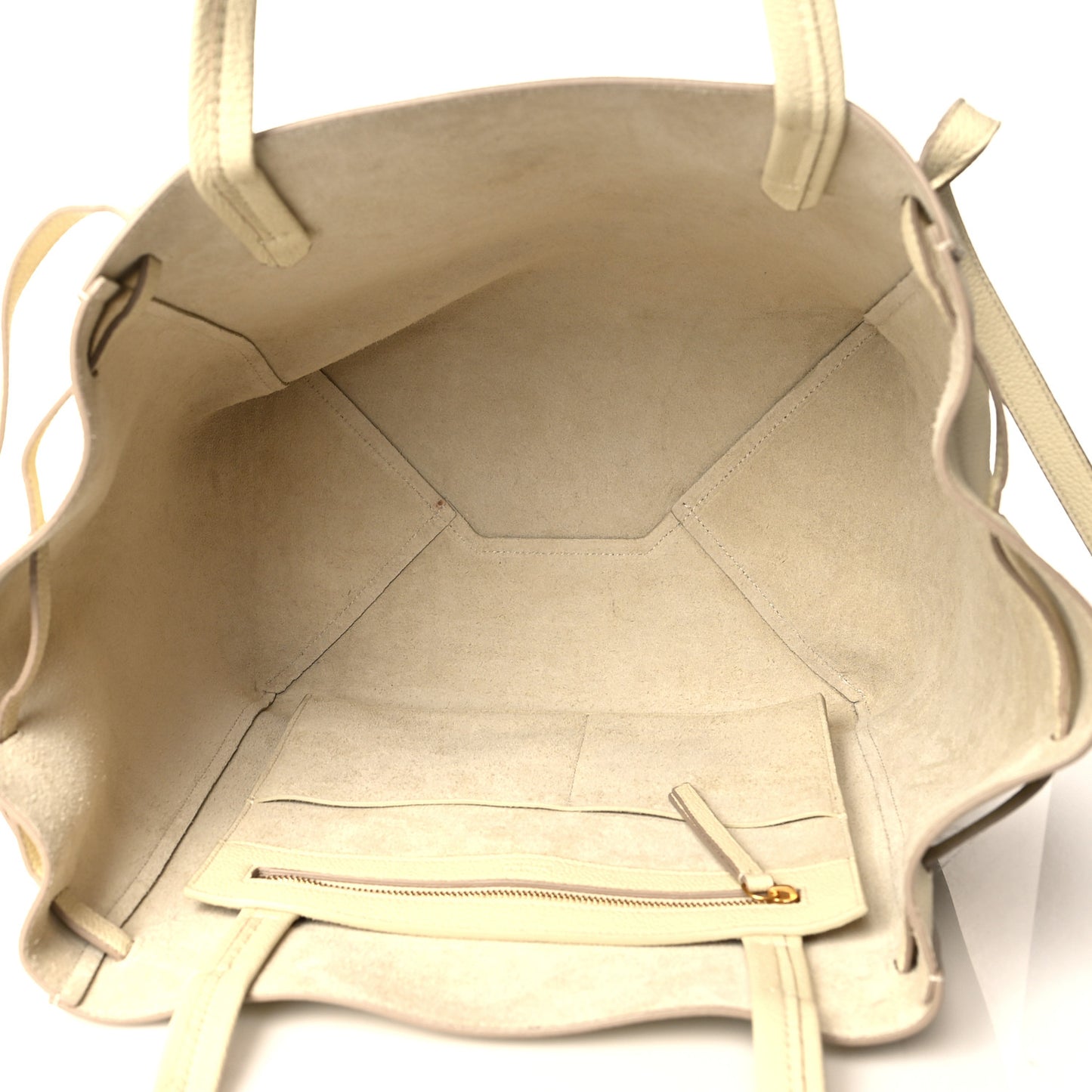 Soft Grained Calfskin Small Belt Cabas Phantom Chalk