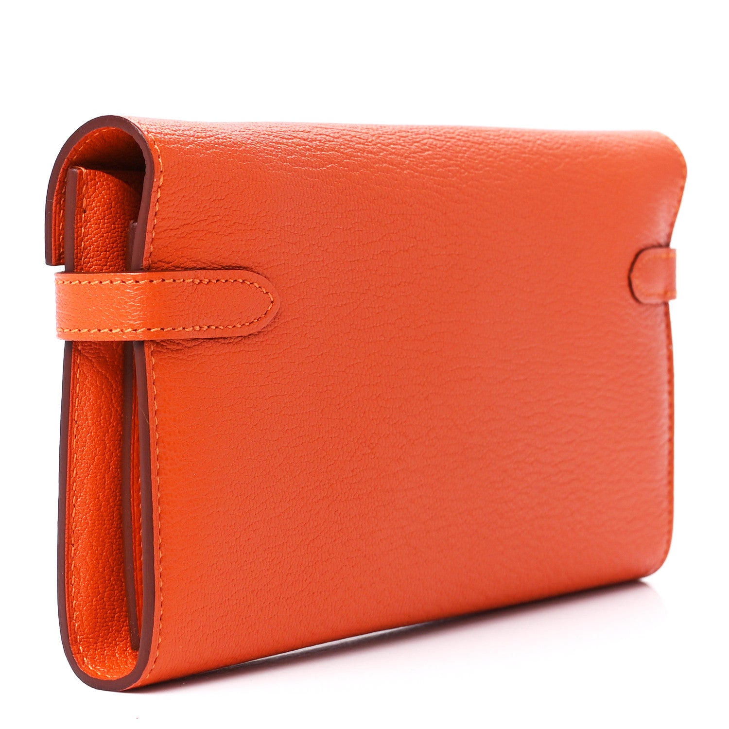 Hermes Chevre Mysore Kelly Longue Wallet Feu 3 of 11