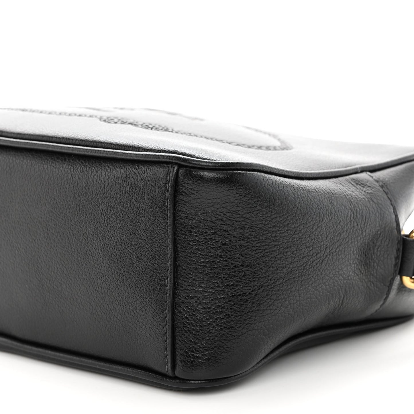 Glace Calfskin Embossed Logo Crossbody Black