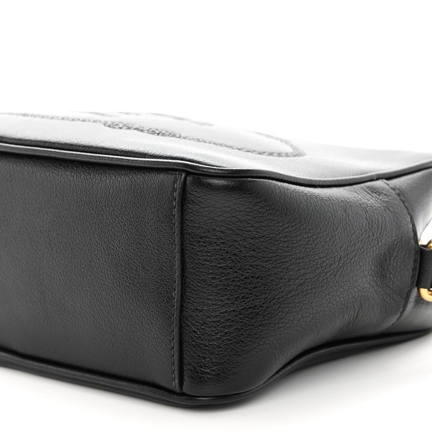 Prada Glace Calfskin Embossed Logo Crossbody Black 9 of 9