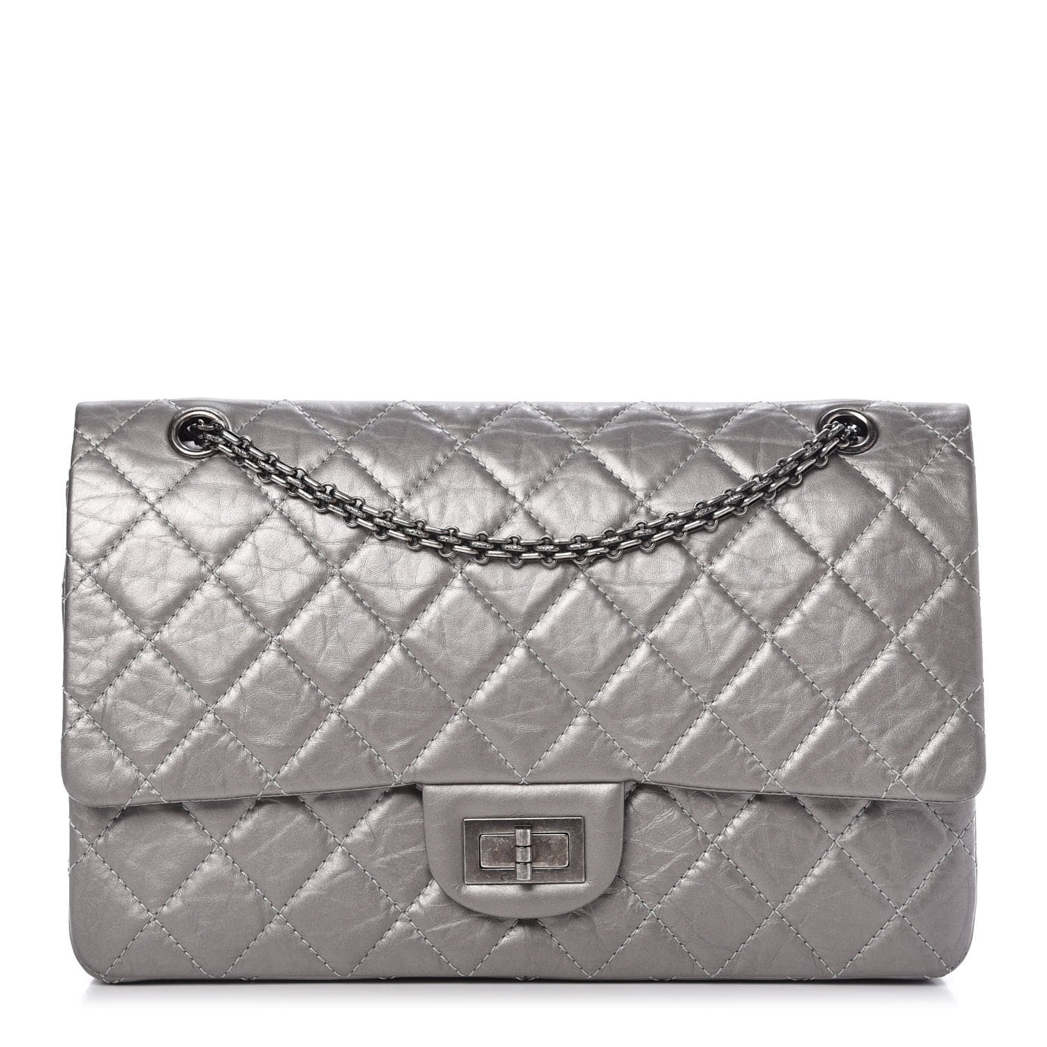 Chanel Metallic Aged Calfskin Quilted 2.55 Reissue 227 Flap Grey 1 of 10