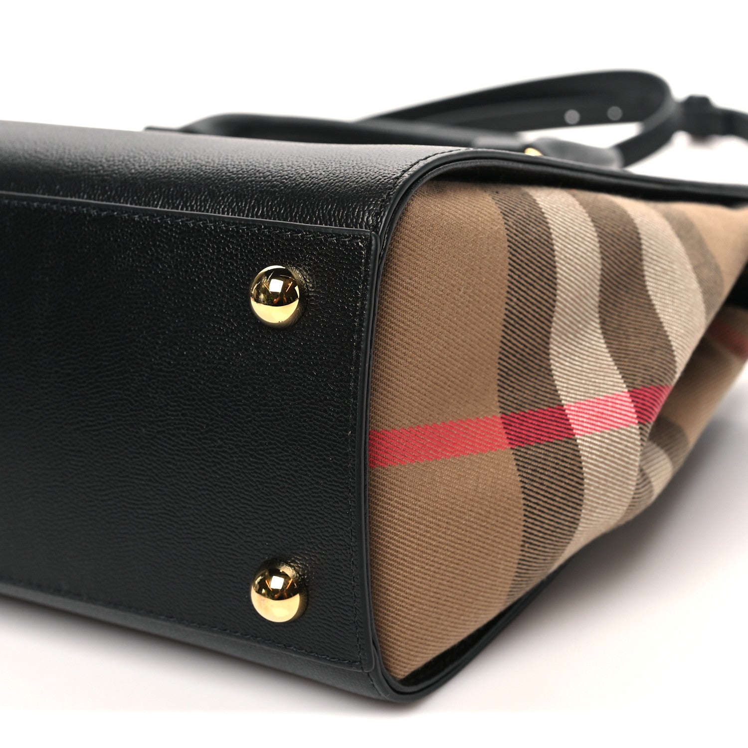 Burberry Calfskin Mega Check Small Banwell Tote Black 1873548