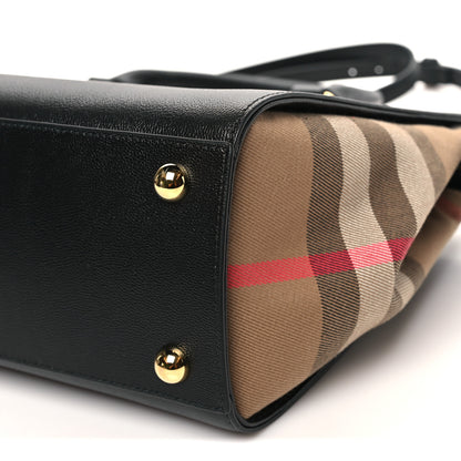 Burberry Calfskin Mega Check Small Banwell Tote Black 9 of 9