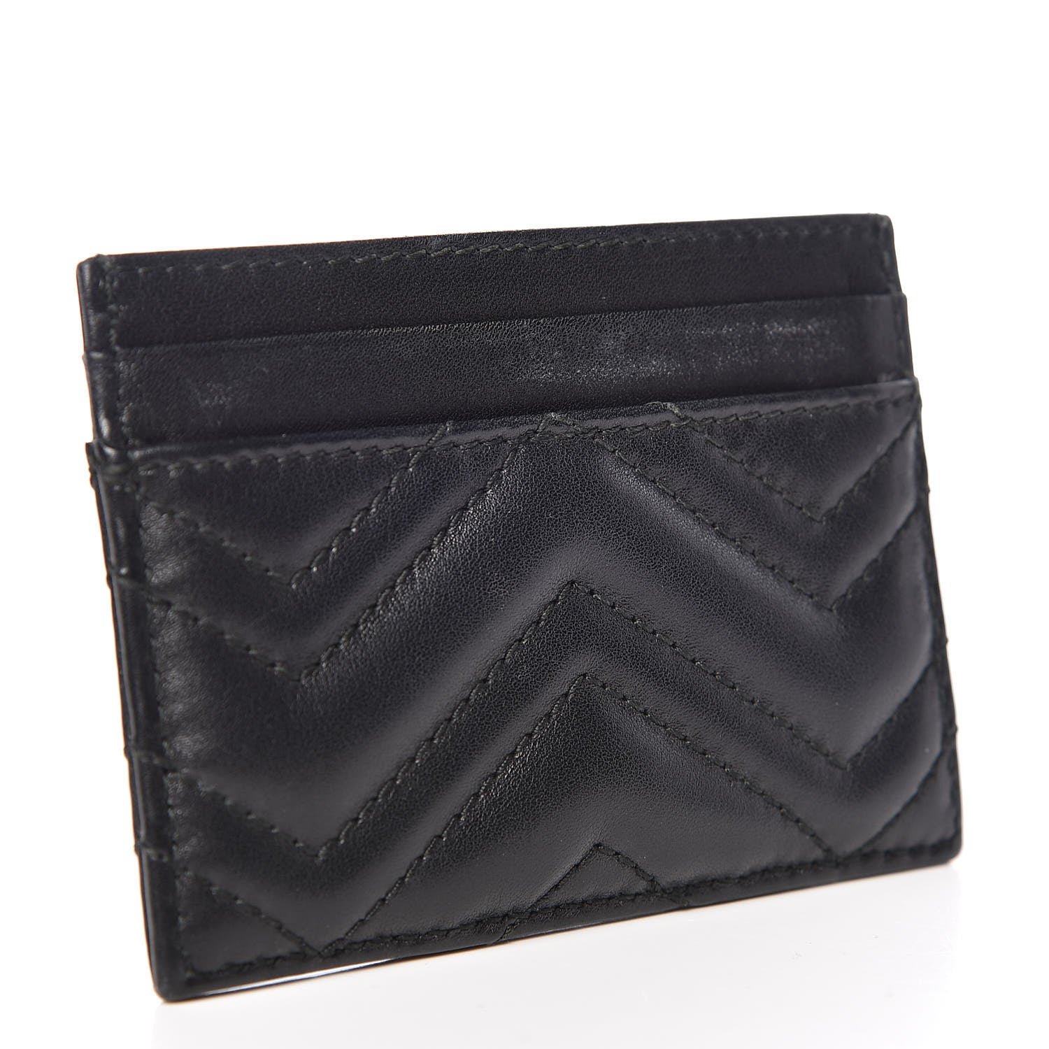 Gucci Calfskin Matelasse GG Marmont Card Holder Black 3 of 7