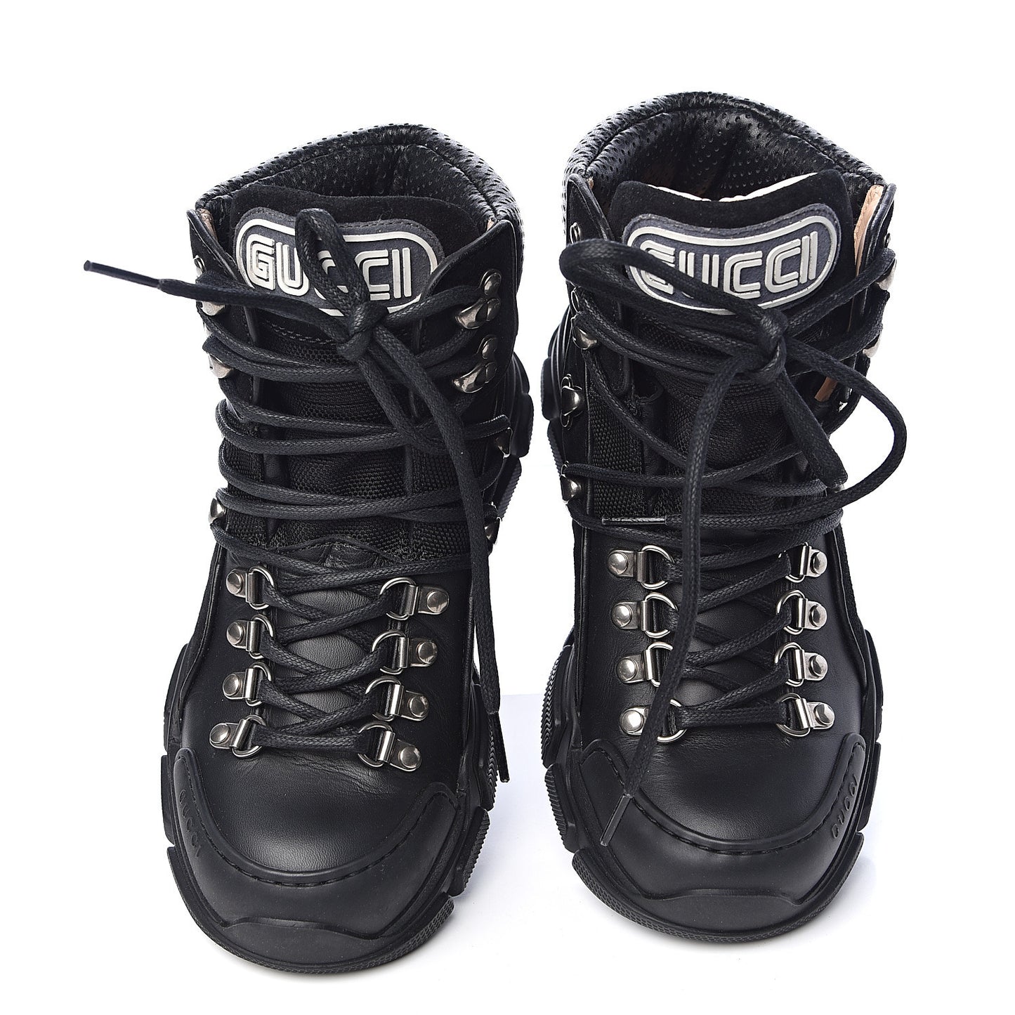 X SEGA Calfskin Suede Technical Canvas Womens Flashtrek High-Top Sneakers 36.5 Black