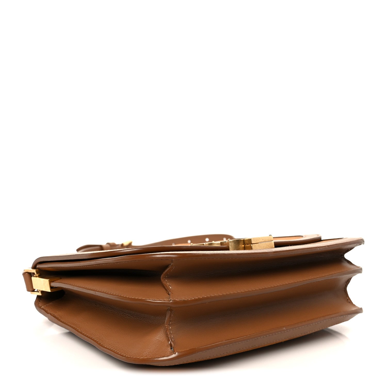 Saint Laurent Suede Smooth Calfskin Monogram Medium Solferino Soft Satchel Cinnamon 4 of 11