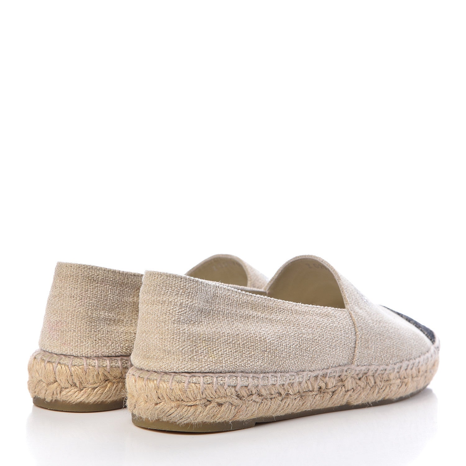 Chanel Toile Sequin CC Espadrilles 39 Beige Black 4 of 13