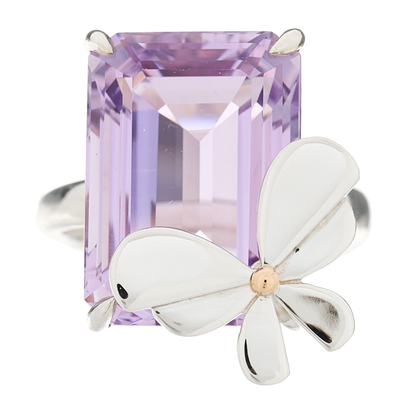 Sterling Silver 18K Rose Gold Amethyst Return to Tiffany Love Bugs Butterfly Ring 54 7