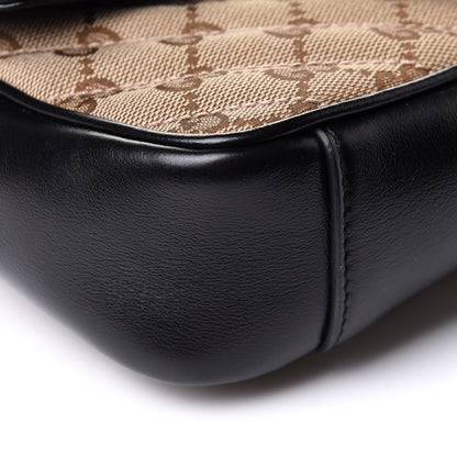 Gucci Monogram Matelasse Diagonal Mini GG Marmont Shoulder Bag Beige Black 5 of 10