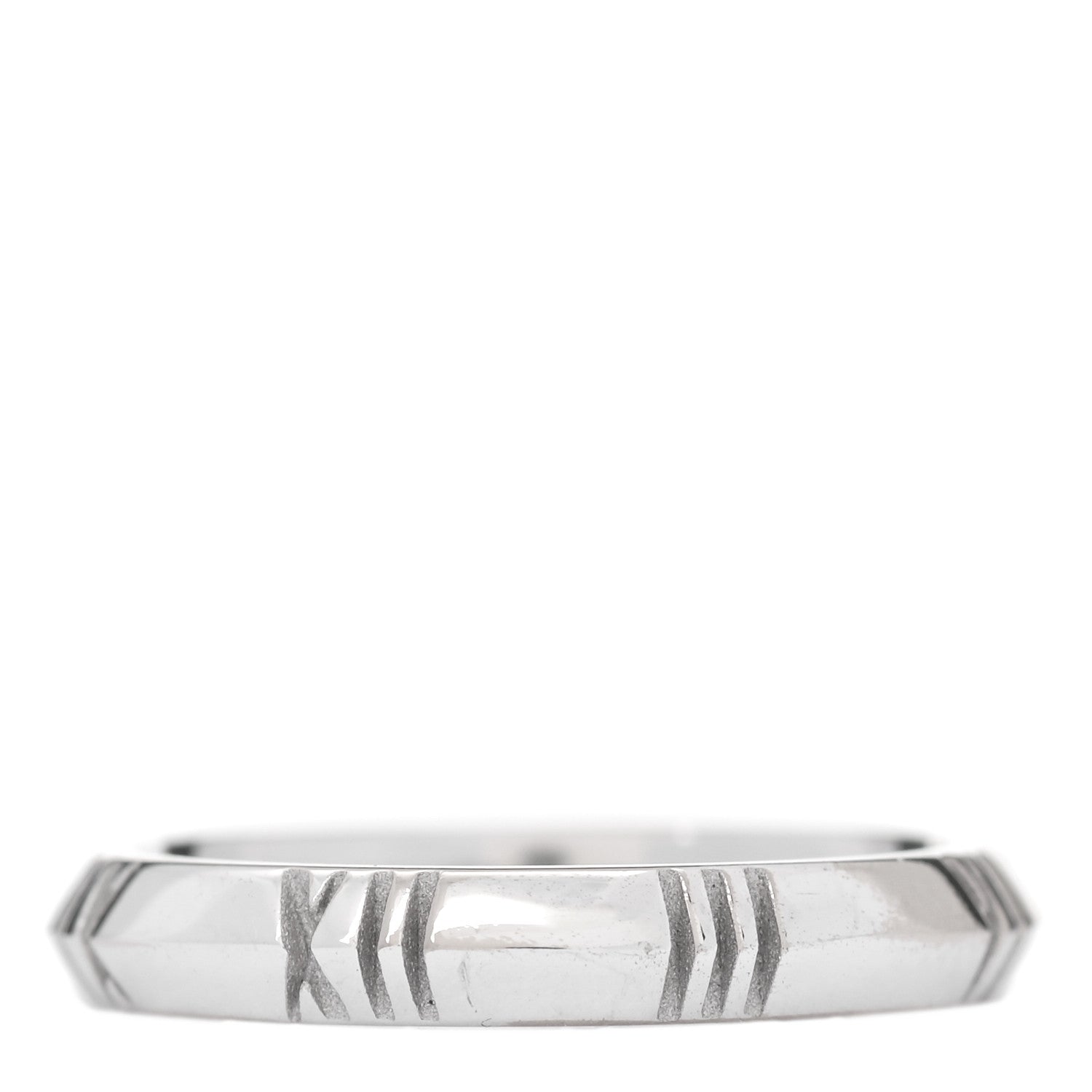 Tiffany 18K White Gold Atlas X Closed Narrow Ring 49 5 1 of 5