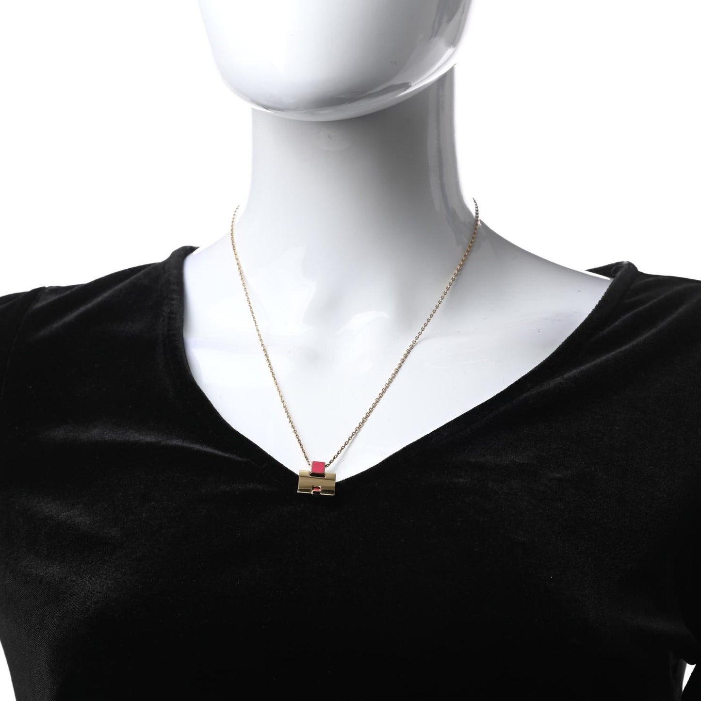 Gold Plated Lacquered Eileen Pendant Necklace Rose Extreme