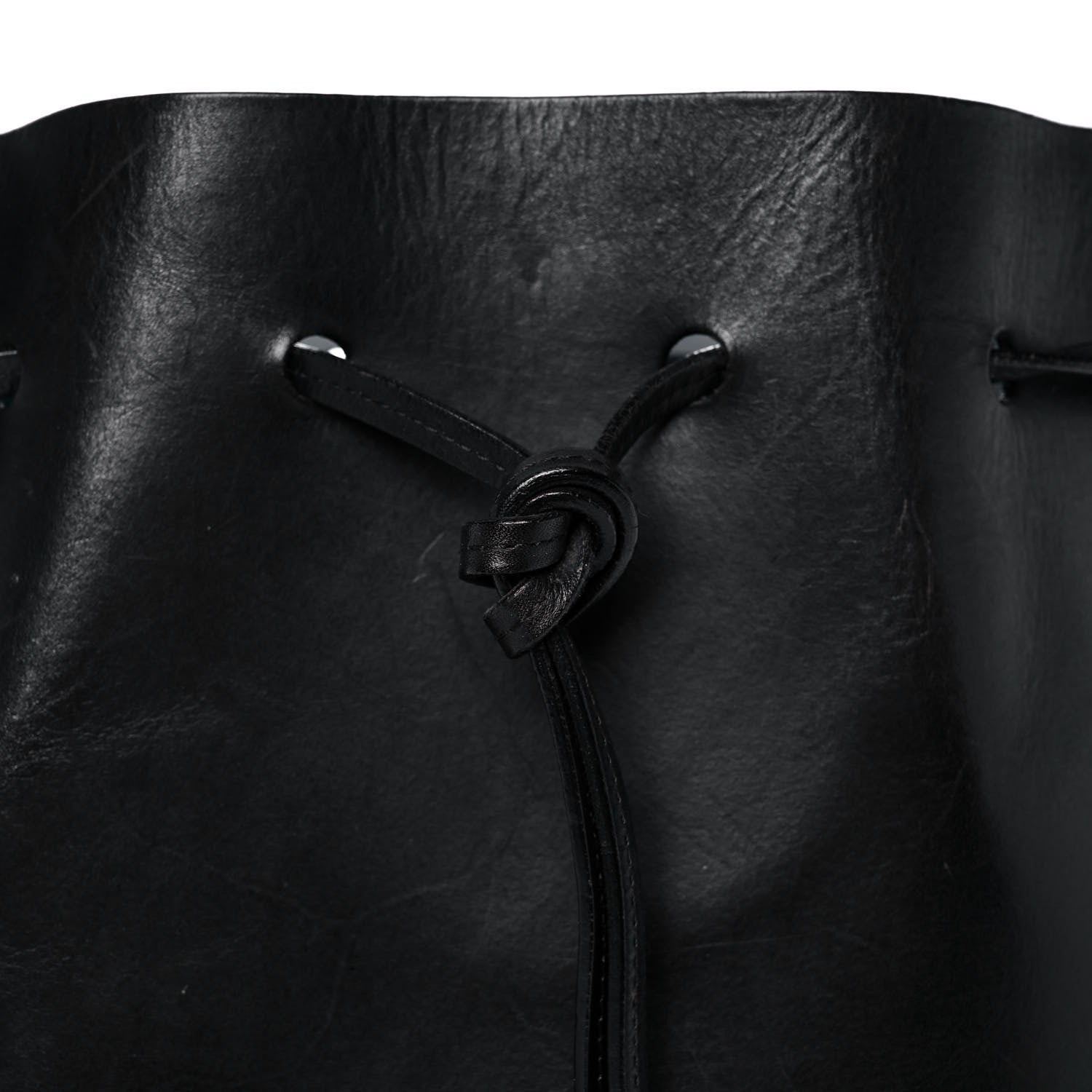Mansur Gavriel Vegetable Tanned Calfskin Bucket Bag Black Marina 7 of 13