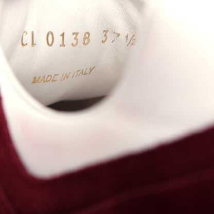 Louis Vuitton Suede Calfskin Run Away Sneakers 37.5 Burgundy White 10 of 10