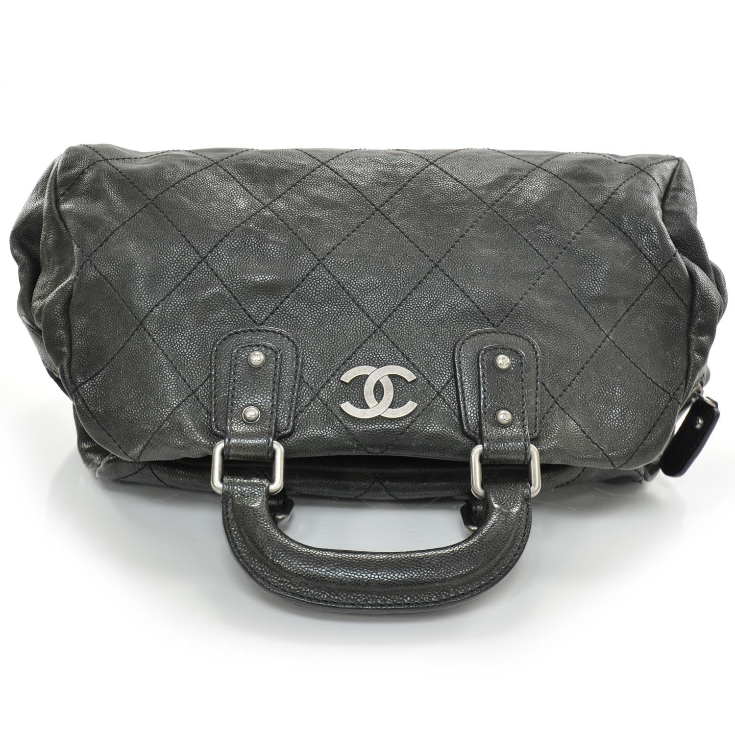 Chanel Caviar Outdoor Ligne Doctor Bag Black/Dk Grn tint 5 of 13