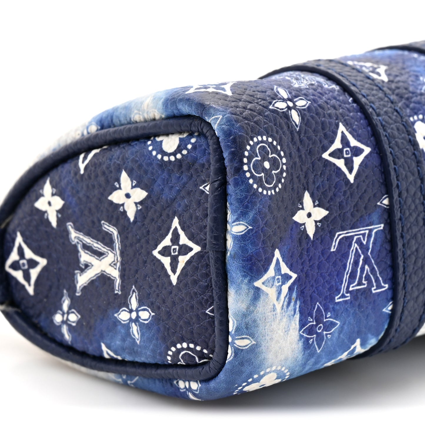 Monogram Bandana Mini Keepall Bag Charm Key Holder Blue