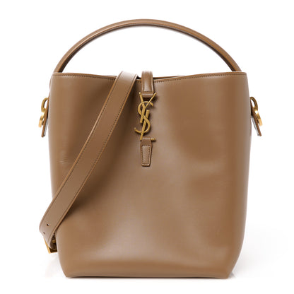 Saint Laurent Shiny Calfskin Le 37 Bucket Bag Dark Cork 1 of 14
