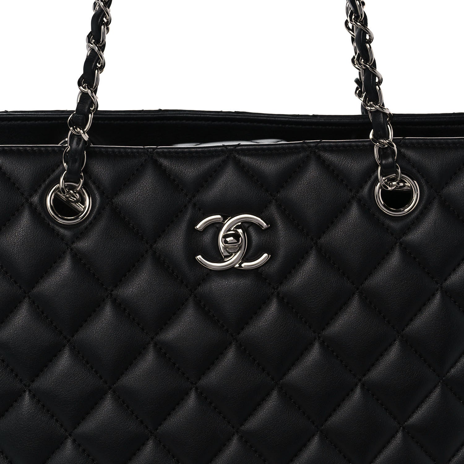 Chanel Calfskin Quilted Large Classic Shopping Tote Black 8 of 14