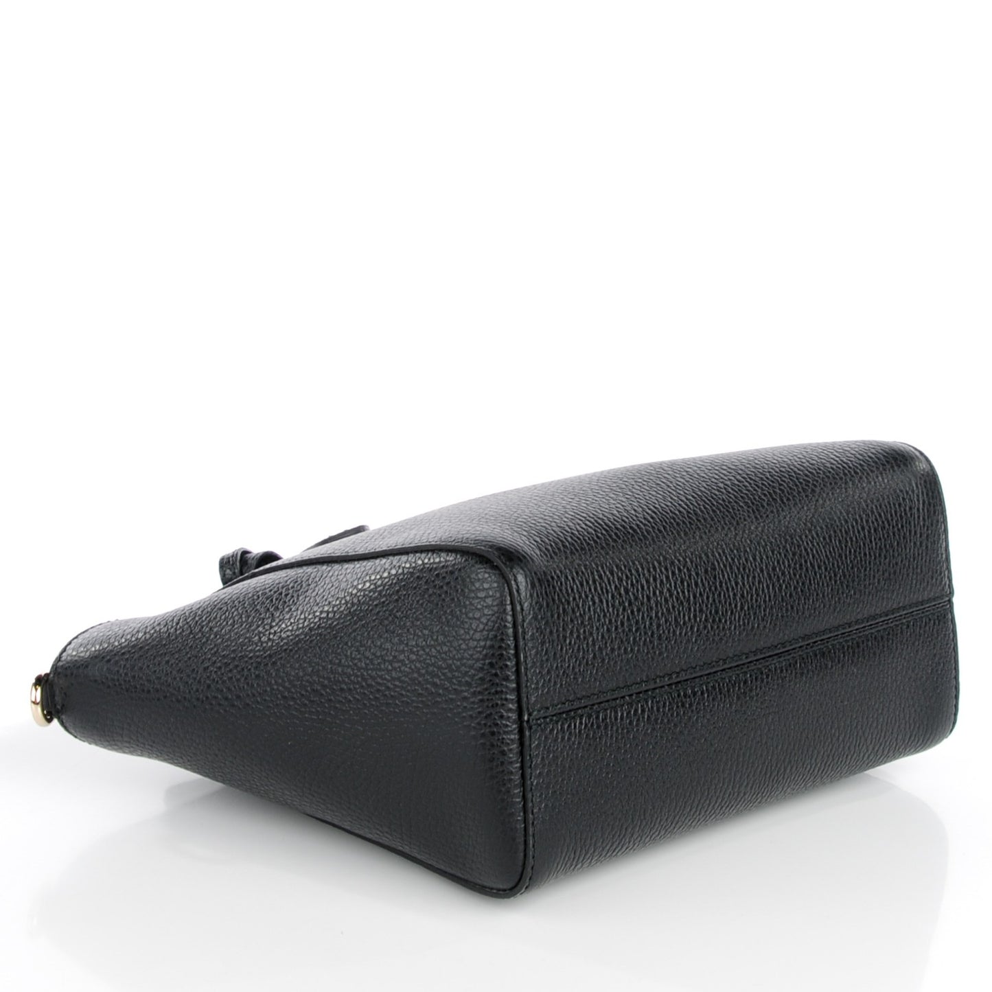 Dollar Calfskin Mini Swing Top Handle Bag Black