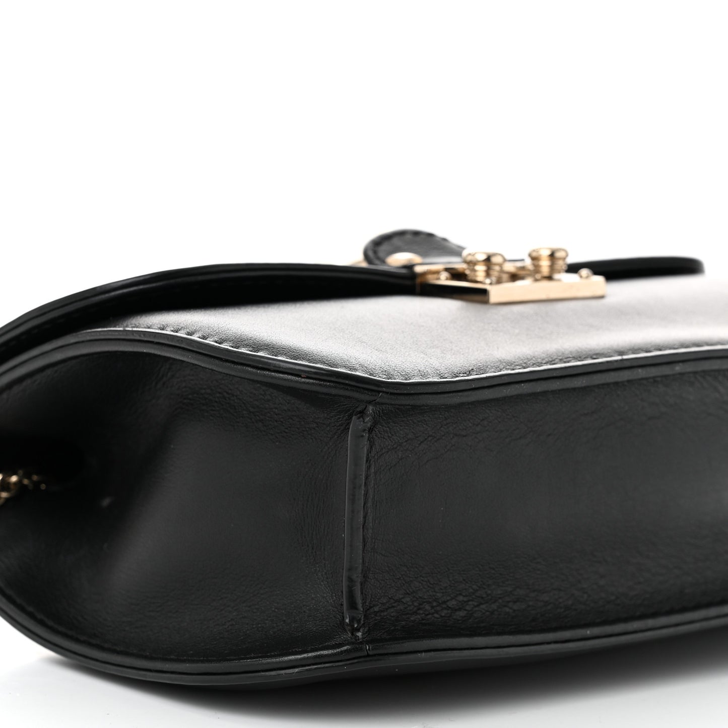 Vitello Small Glam Lock Rockstud Flap Black