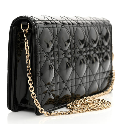 Christian Dior Patent Cannage Lady Dior Pouch Black 4 of 13
