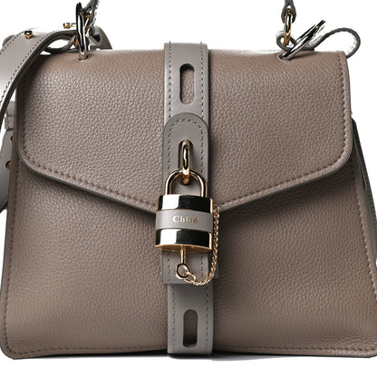 Chloe Shiny Grained Calfskin Medium Aby Day Shoulder Bag Motty Grey 8 of 15