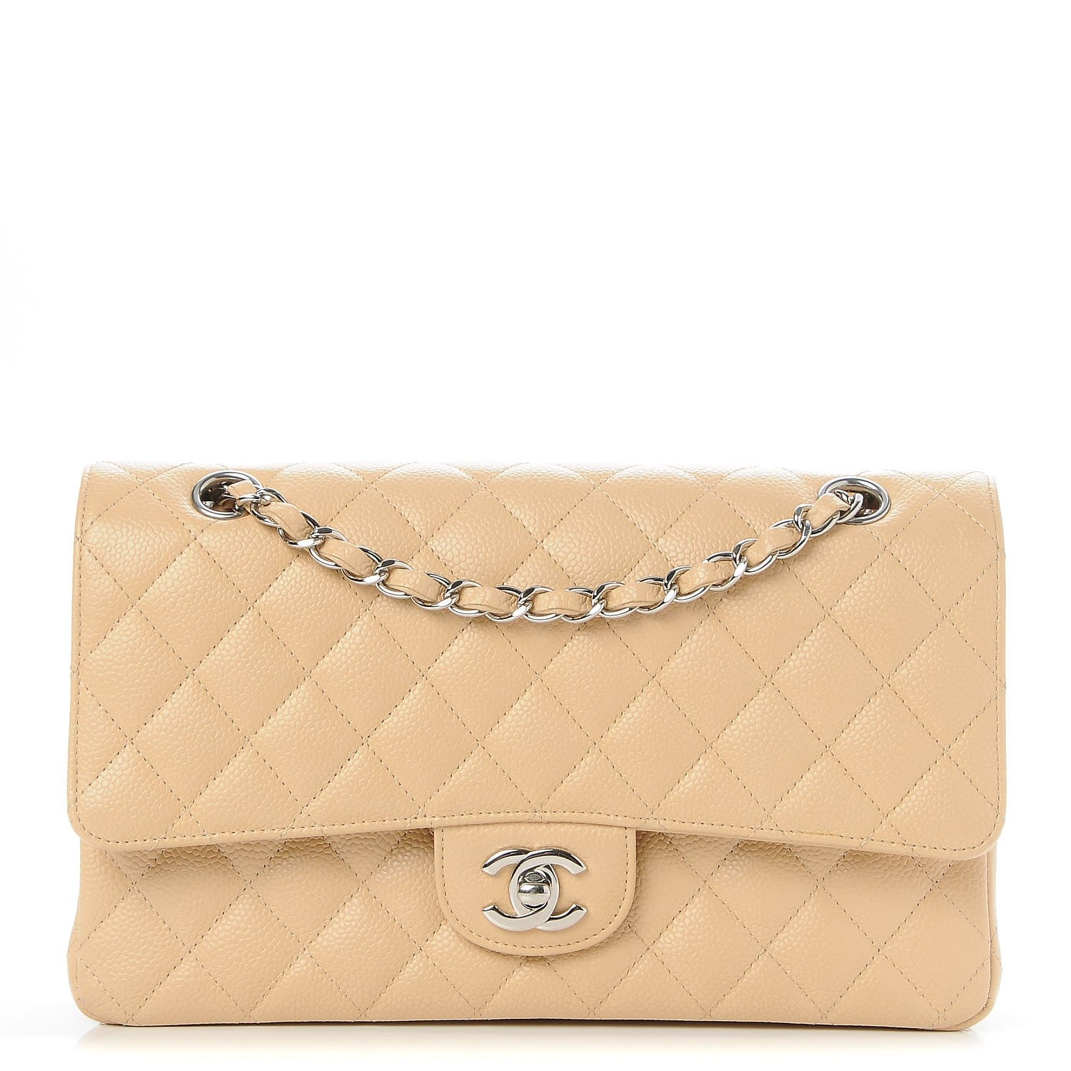 Chanel Caviar Quilted Medium Double Flap Beige Clair 1 of 9