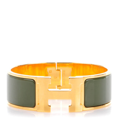 Hermes Enamel Wide Clic Clac H Bracelet PM Loden 1 of 5