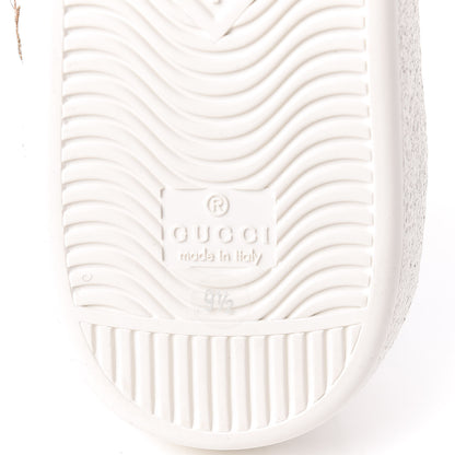 Gucci Calfskin Ayers Web Bee Star Embroidered Mens Ace Sneakers 9.5 White Green 7 of 10