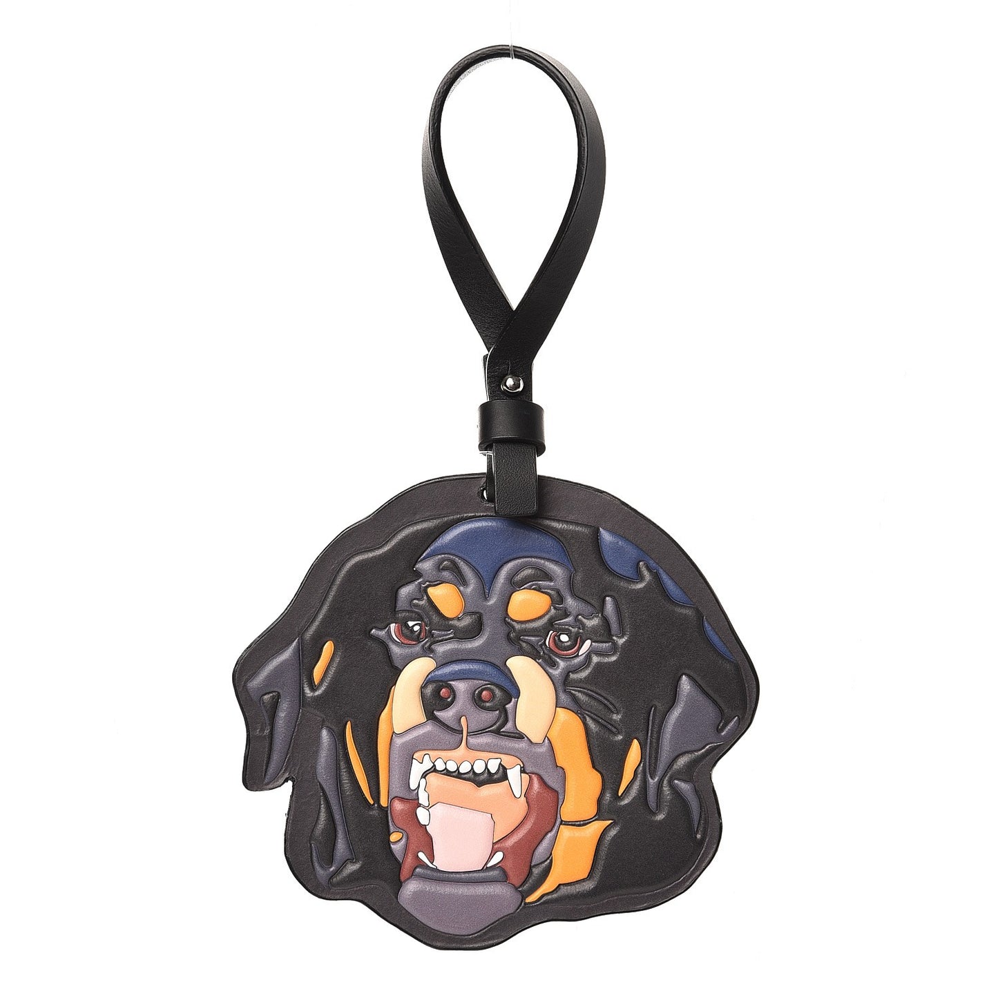 Calfskin Rottweiler Bag Charm Black