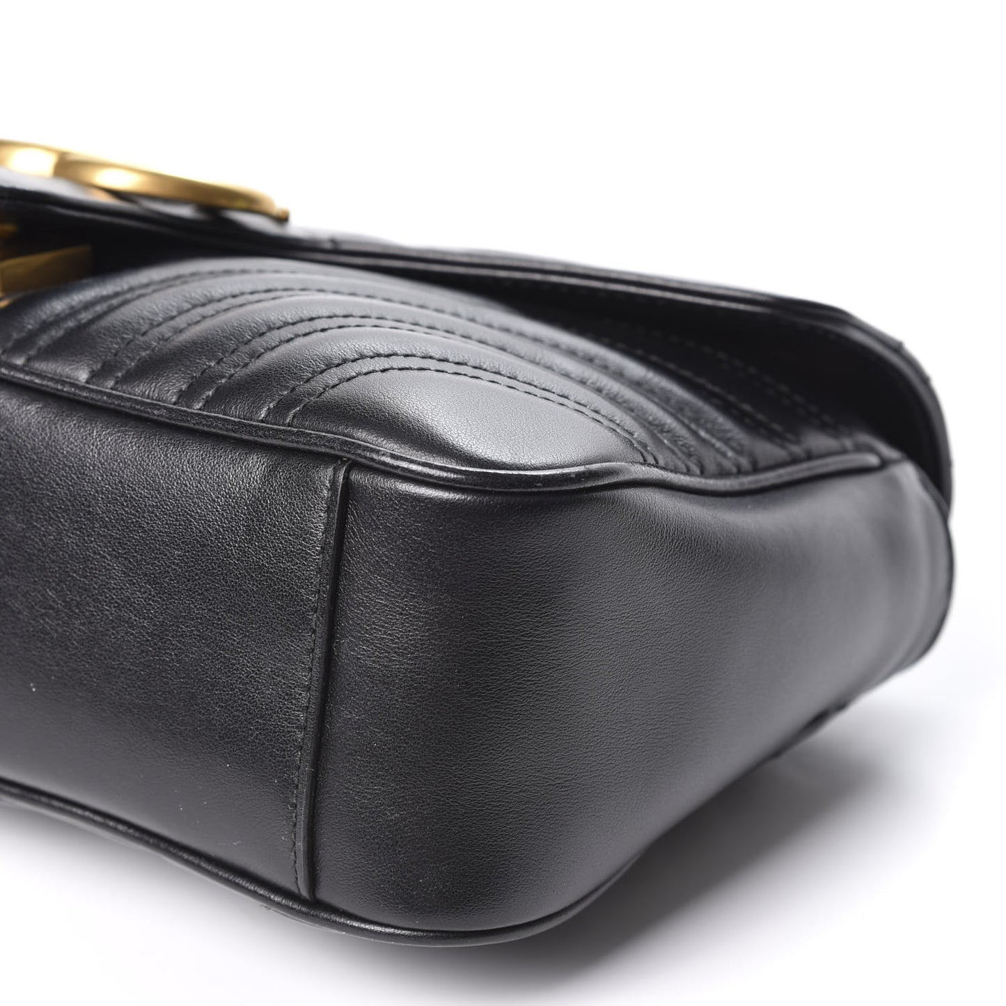 Calfskin Matelasse Small GG Marmont Shoulder Bag Black