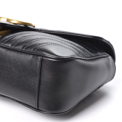 Gucci Calfskin Matelasse Small GG Marmont Shoulder Bag Black 6 of 10