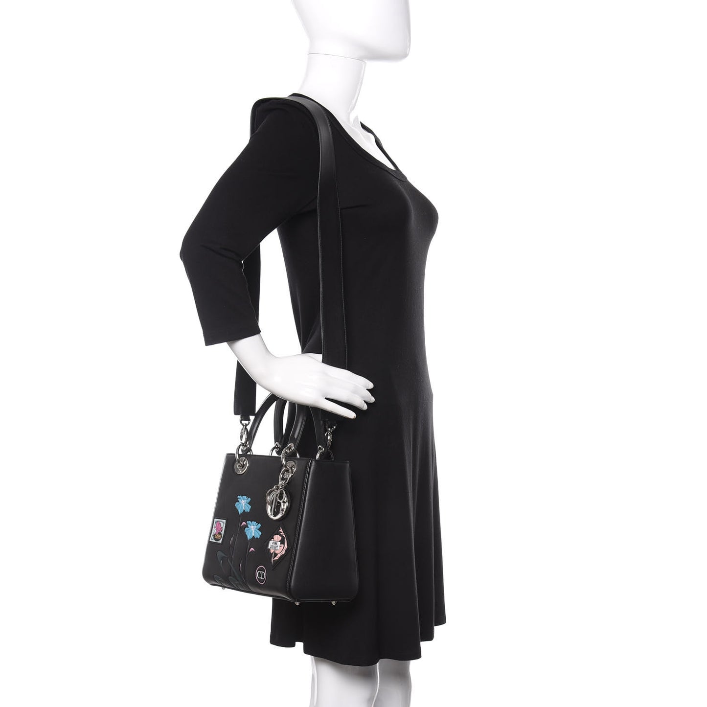 Calfskin Paradise Medium Lady Dior Black
