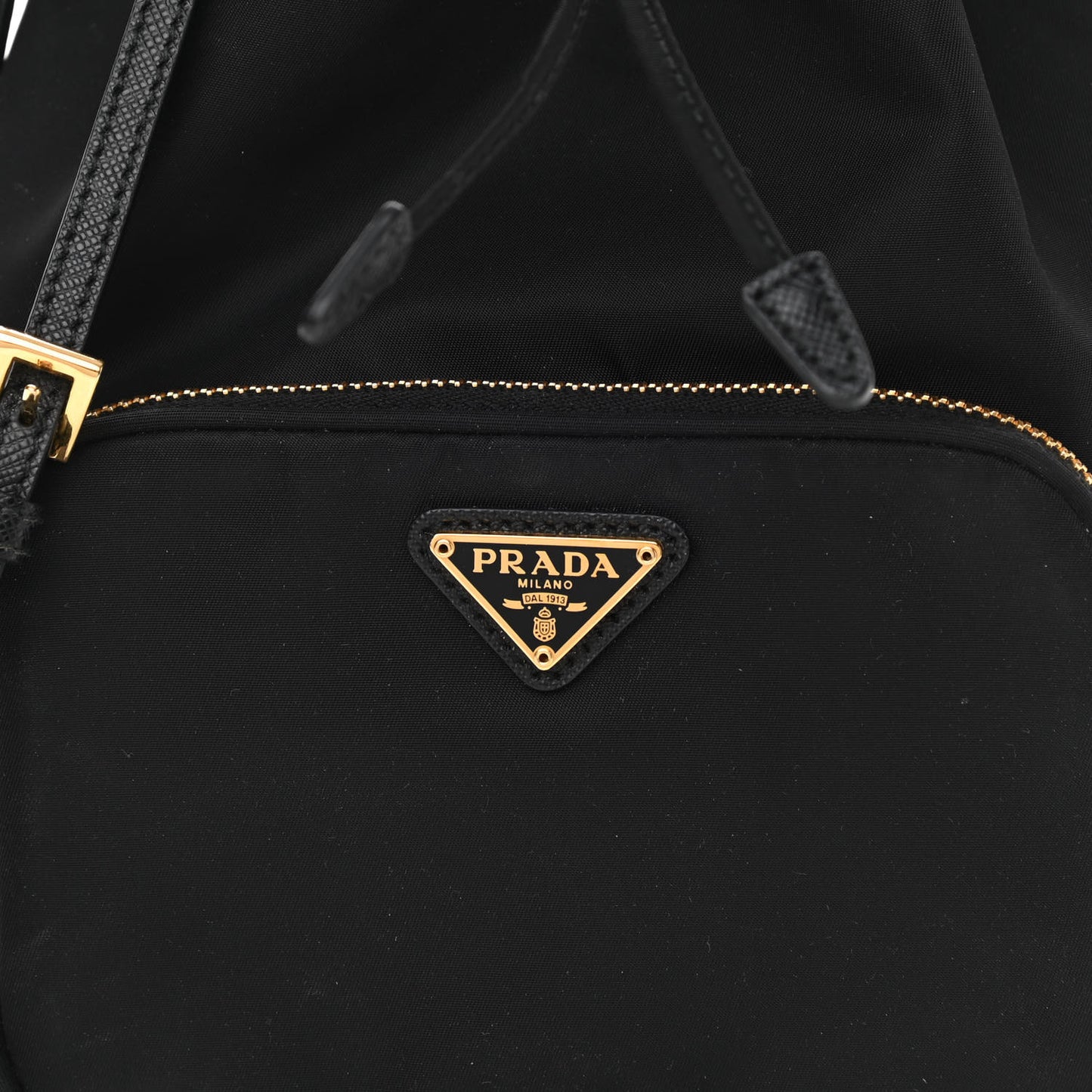 Re-Nylon Duet Drawstring Shoulder Bag Black