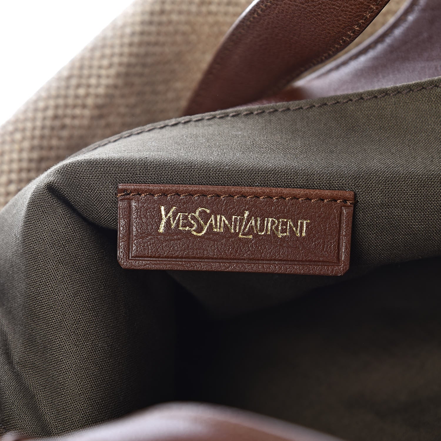Saint Laurent Linen Belle de Jour Cabas Tote Brown 6 of 12