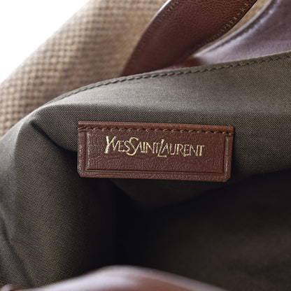 Saint Laurent Linen Belle de Jour Cabas Tote Brown 6 of 12