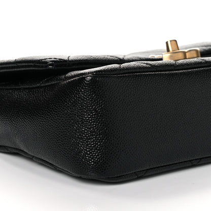 Chanel Shiny Caviar Quilted Small Chain Melody Flap Black 8 of 10