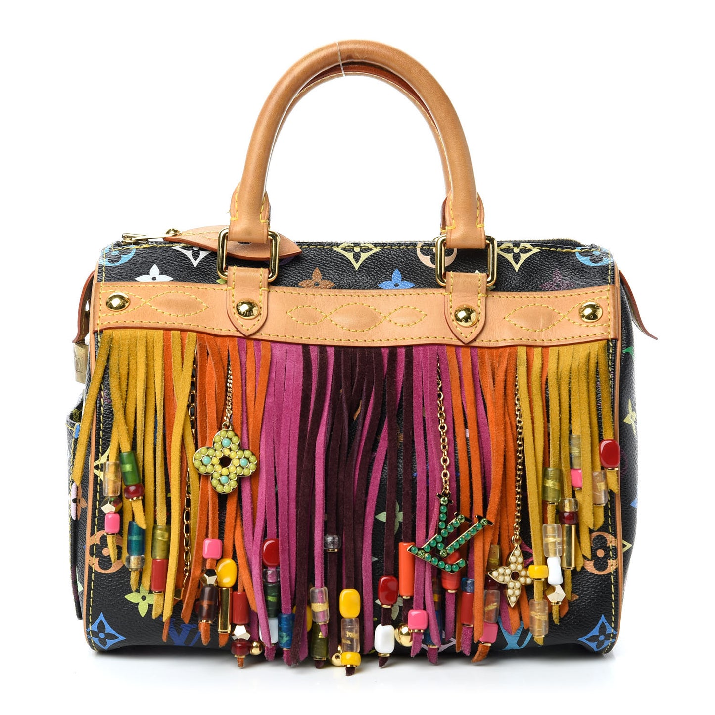 Monogram Multicolor Fringe Speedy 25 Black