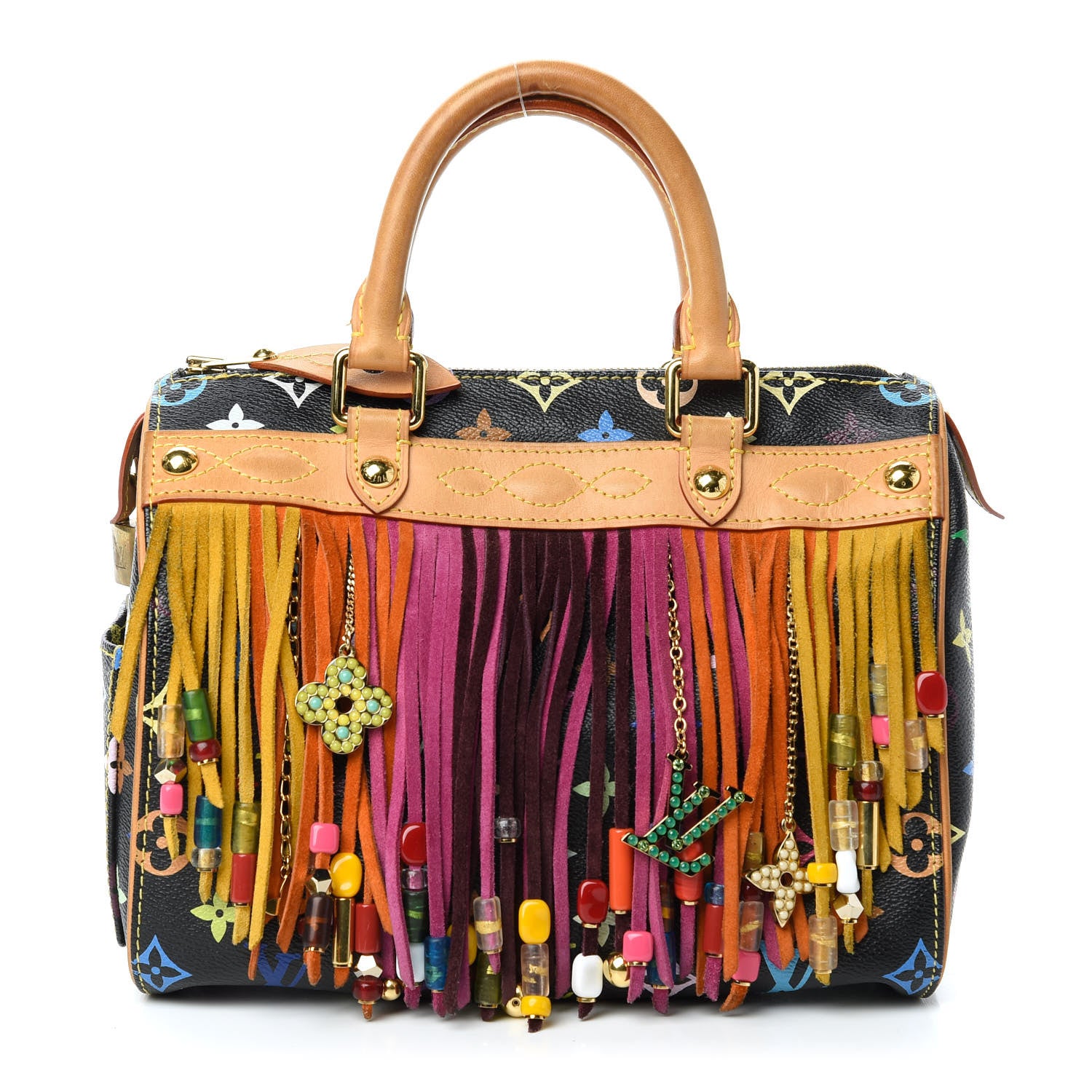 Louis Vuitton Monogram Multicolor Fringe Speedy 25 Black 1 of 10