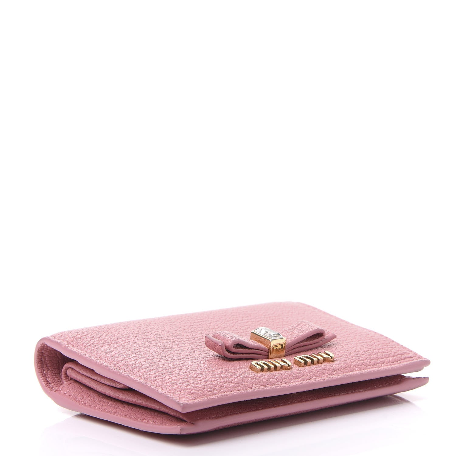 Miu Miu Goatskin Madras Flap Wallet Rosa 3 of 8