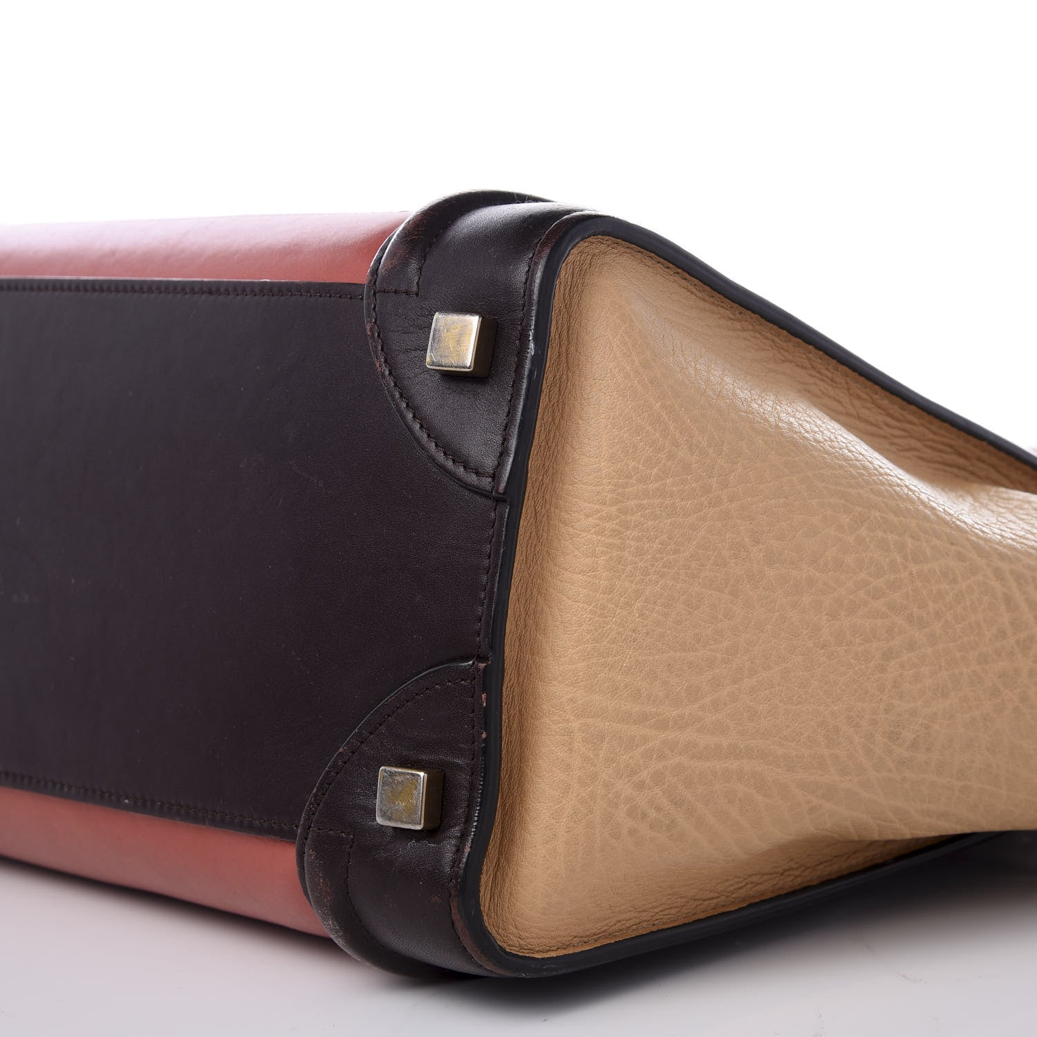 Celine Elephant Calfskin Micro Tri-Color Luggage Terracotta 6 of 8