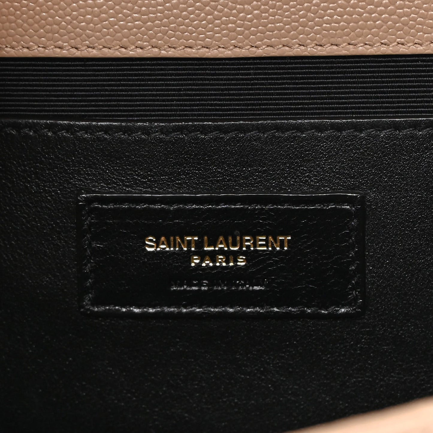 Grain De Poudre Textured Mixed Matelasse Medium Triquilt Monogram Satchel Dark Beige
