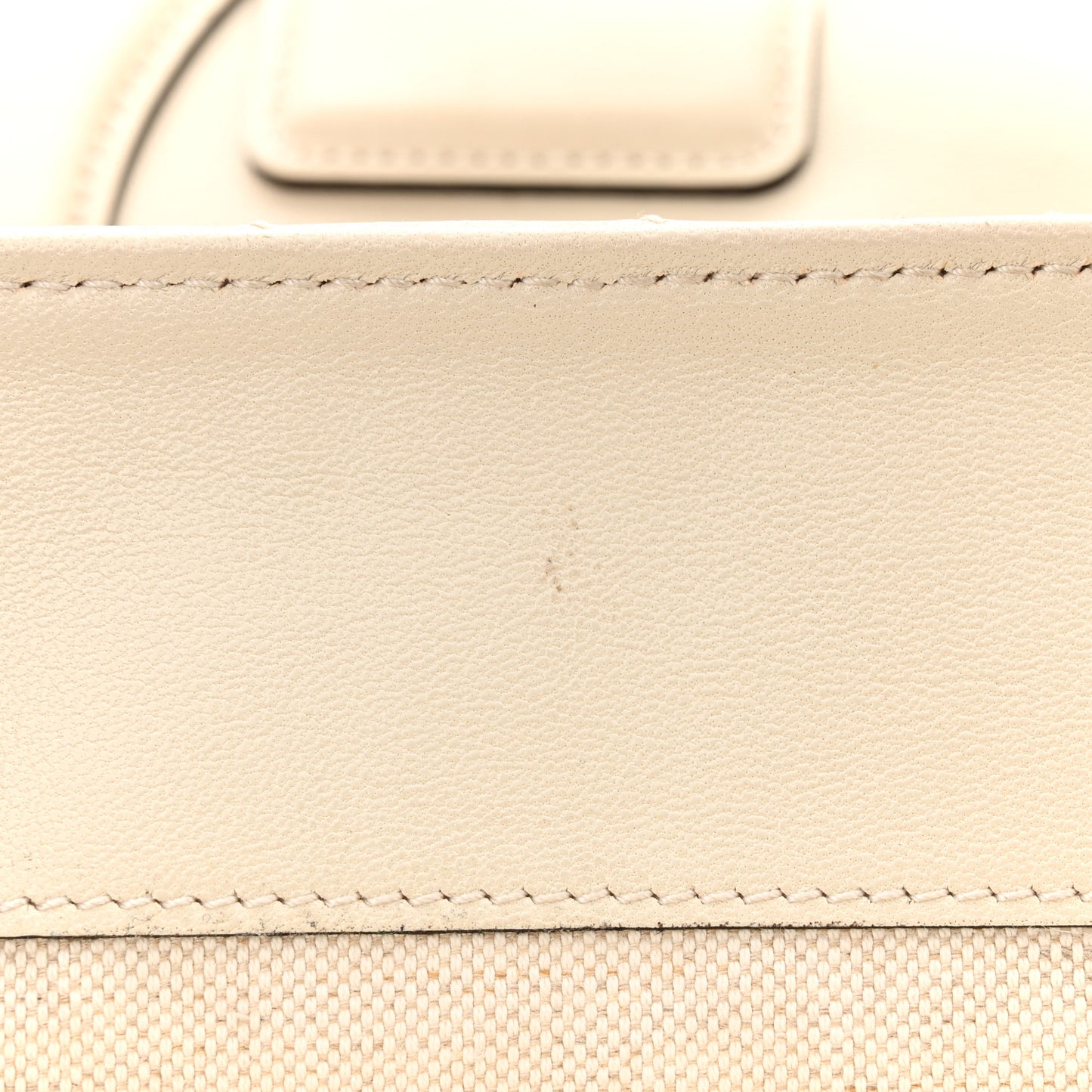 Sakai Be Green Calfskin Diagonal Stitched Medium Blondie Tote Mystic White