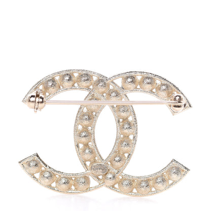 Chanel Crystal CC Brooch Light Gold 3 of 5