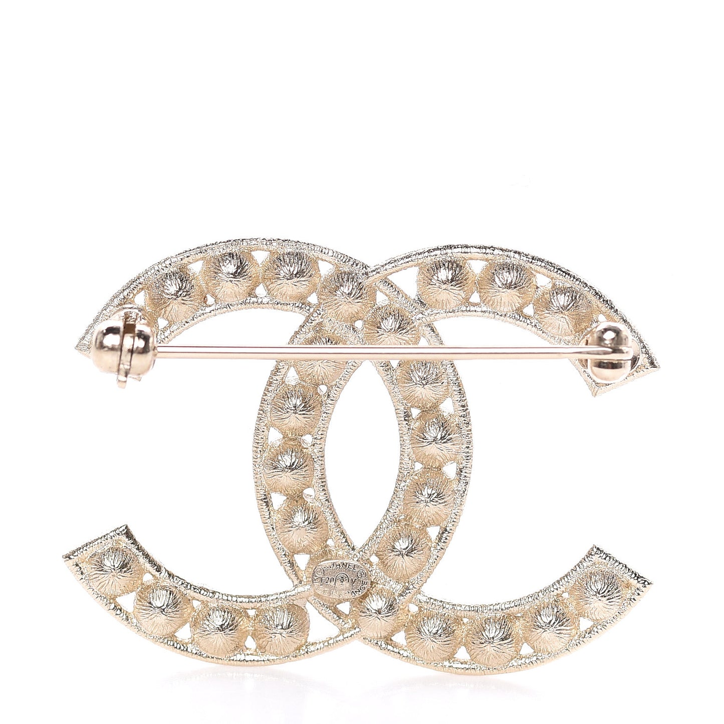 Crystal CC Brooch Light Gold
